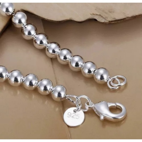 925 Sterling Silver Bead charm Bracelet - Picture 3 of 6
